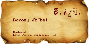 Borosy Ábel névjegykártya